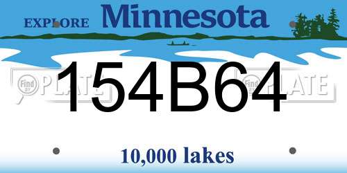 154B64 Minnesota License Plate