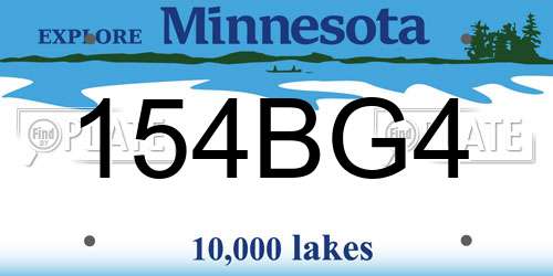 154BG4 Minnesota License Plate