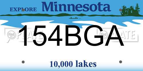 154BGA Minnesota License Plate