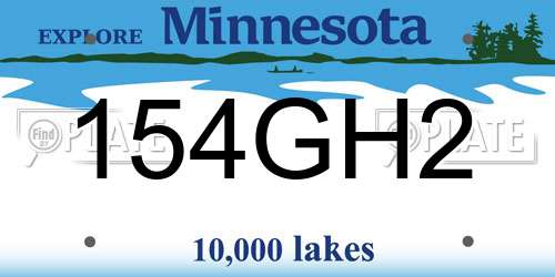 154GH2 Minnesota License Plate