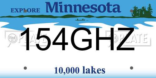 154GHZ Minnesota License Plate