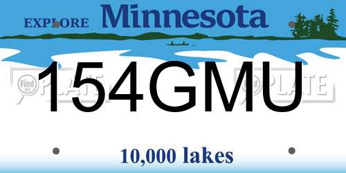 154GMU Minnesota License Plate