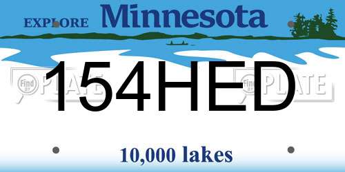 154HED Minnesota License Plate