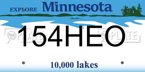 154HEO Minnesota License Plate