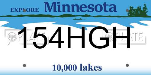 154HGH Minnesota License Plate