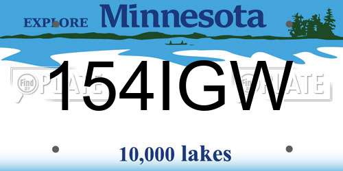 154IGW Minnesota License Plate