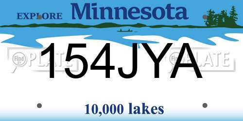 154JYA Minnesota License Plate
