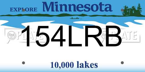 154LRB Minnesota License Plate