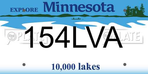 154LVA Minnesota License Plate