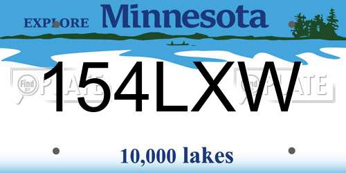 154LXW Minnesota License Plate