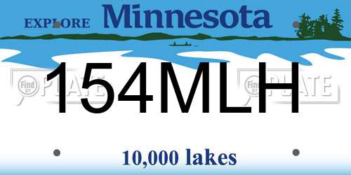 154MLH Minnesota License Plate