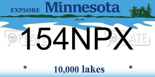 154NPX Minnesota License Plate