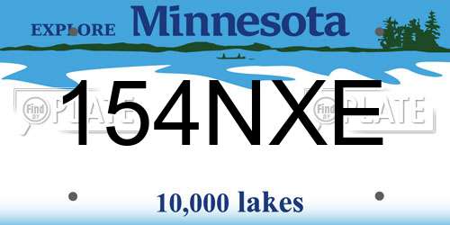 154NXE Minnesota License Plate