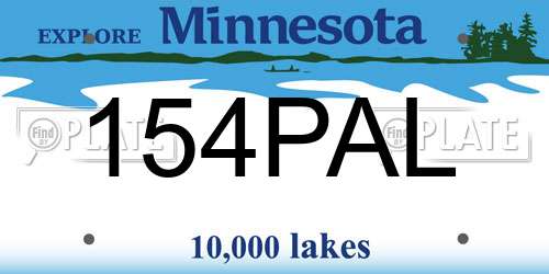 154PAL Minnesota License Plate