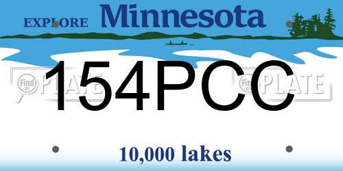 154PCC Minnesota License Plate