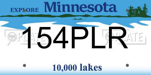 154PLR Minnesota License Plate