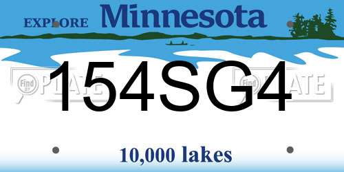 154SG4 Minnesota License Plate