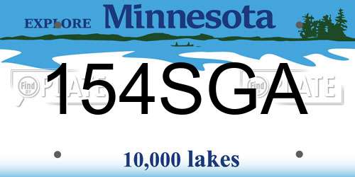 154SGA Minnesota License Plate