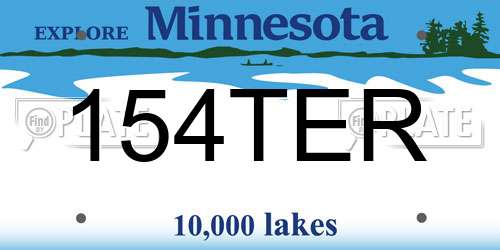 154TER Minnesota License Plate