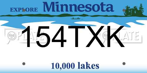154TXK Minnesota License Plate