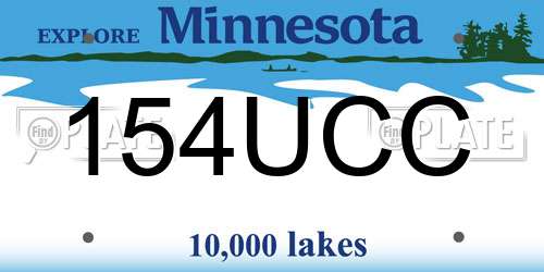 154UCC Minnesota License Plate