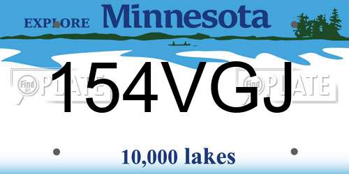 154VGJ Minnesota License Plate