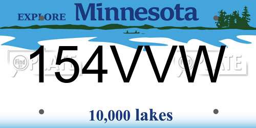 154VVW Minnesota License Plate