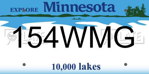 154WMG Minnesota License Plate