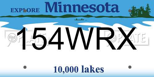 154WRX Minnesota License Plate