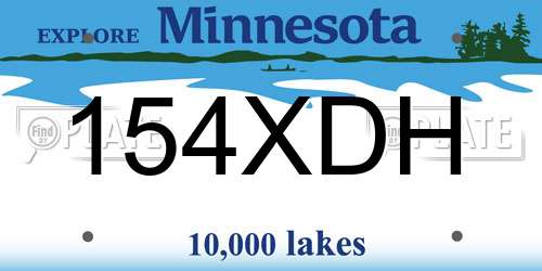 154XDH Minnesota License Plate