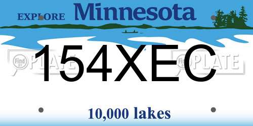 154XEC Minnesota License Plate