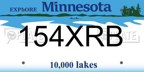 154XRB Minnesota License Plate