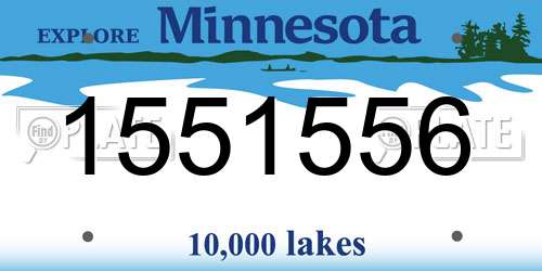 1551556 Minnesota License Plate
