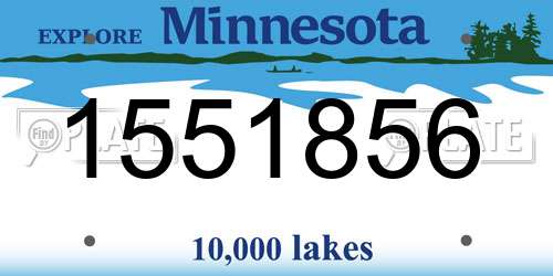 1551856 Minnesota License Plate