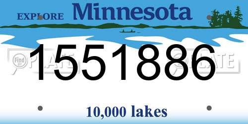 1551886 Minnesota License Plate