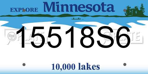 15518S6 Minnesota License Plate