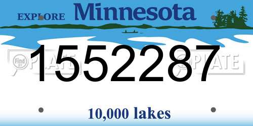 1552287 Minnesota License Plate