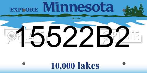 15522B2 Minnesota License Plate