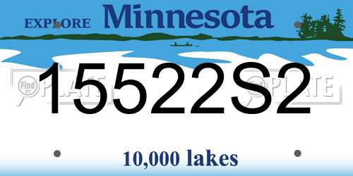 15522S2 Minnesota License Plate