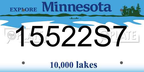 15522S7 Minnesota License Plate