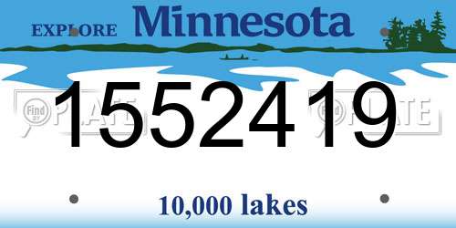1552419 Minnesota License Plate