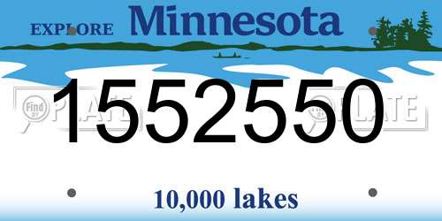 1552550 Minnesota License Plate