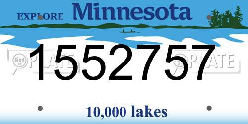 1552757 Minnesota License Plate