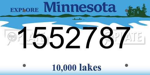 1552787 Minnesota License Plate