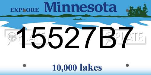 15527B7 Minnesota License Plate