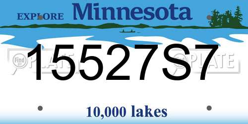 15527S7 Minnesota License Plate