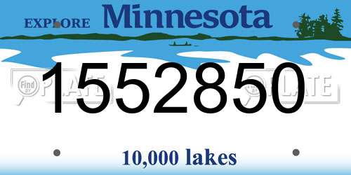 1552850 Minnesota License Plate