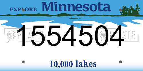 1554504 Minnesota License Plate