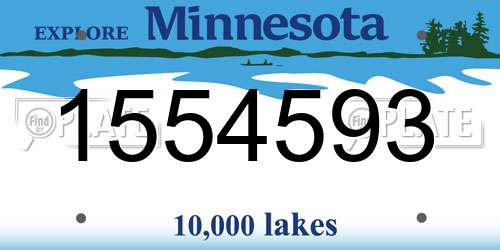 1554593 Minnesota License Plate