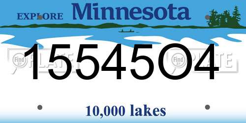 15545O4 Minnesota License Plate